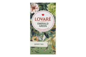 Бленд чаю зеленого та улуна байхового дрібного Emerald green Lovare к/у 24х1.5г