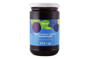 Джем плодово-ягодный пастеризованный Черничный Novus с/б 375г