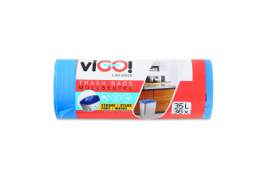 Пакети для сміття без затяжок сині 35л 48х57см №7711447 Стандард viGO! 36шт