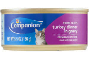 Companion Premium Cat Food Prime Filets Turkey Dinner in Gravy 5.5 OZ