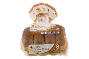 Ahold 100% Whole Wheat Hot Dog Rolls - 8 CT