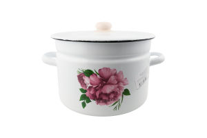 Каструля Лаура 9л емальована циліндрична з кришкою Idilia