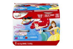 Yoplait Disney Princess Low Fat Yogurt Value Pack - 8 PK