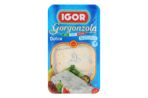 Сыр 57.15% мягкий с голубой плесенью Gorgonzola Dolce Igor лоток 150г