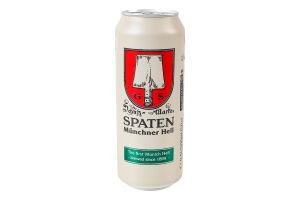 Пиво 0.5л 5.2% світле пастеризоване Münchner Hell Spaten з/б