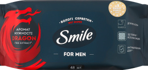 Салфетки влажные для мужчин Dragon Smile 48шт