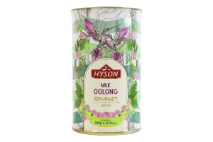 Чай зелений байховий листовий Молочний Улун Gourmet Hyson тубус 100г