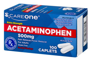 CareOne Acetaminophen Pain Reliever/Fever Reducer - 100 CT