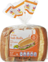 Ahold All Natural White Sub Rolls - 6 CT