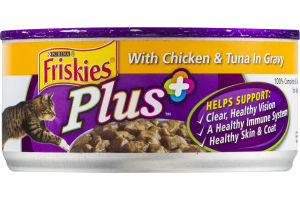 Purina Friskies Plus+ Cat Food With Chicken & Tuna In Gravy