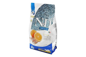 Корм д/стерилізованих котів N&D беззерновий з оселедцем та апельсином сухий 1,5кг Farmina