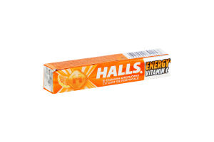 Карамель леденцовая со вкусом апельсина Energy Vitamin C Halls м/у 25.2г