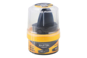 Крем-блиск для взуття з гладкої шкіри чорний Barton 50мл