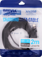 Кабель Brevia USB-TypeC black zip 2м 53200BUCZ1