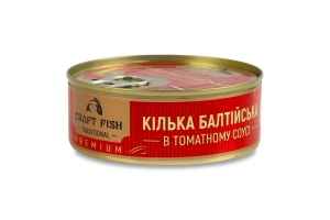 Килька балтийская обжаренная в томатном соусе стерилизованная Premium Traditional Craft Fish б/г ж/б 240г