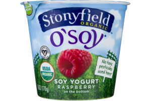 Stonyfield Organic O'Soy Yogurt Raspberry