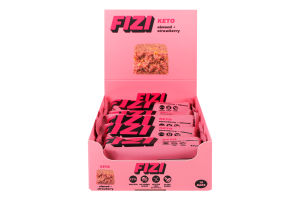 Батончик протеїновий Полуниця + мигдаль Keto Fizi м/у 45г