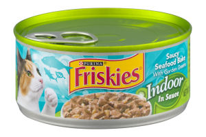 Purina Friskies Indoor Saucy Seafood Bake with Garden Greens Cat Food