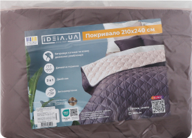 Покрывало двустороннее шоколад/беж 210х240см №233389 Стиль Cube Ideia 1шт