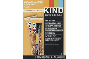 KIND Nuts & Spices Bars Caramel Almond & Sea Salt - 4 CT