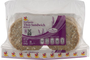 Ahold Multigrain Thin Sandwich Rolls - 8 CT