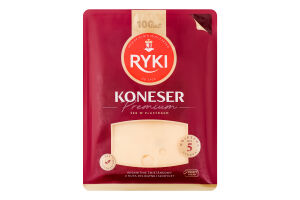 Сир Koneser Premium 50% нарізка 135г газ/уп Ryki
