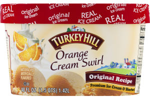 Turkey Hill Original Recipe Premium Ice Cream & Sherbet Orange Cream Swirl