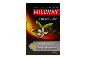 Чай черный байховый листовой с ароматом бергамота Fine Earl Grey Hillway в/с к/у 100г