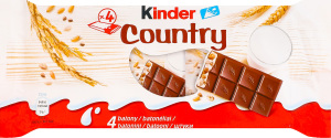 Шоколад молочний з молочною начинкою та злаками Country Kinder м/у 4х23.5г