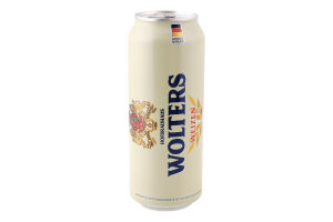Пиво 0.5л 5.3% світле пшеничне нефільтроване непастеризоване Weizen Wolters з/б