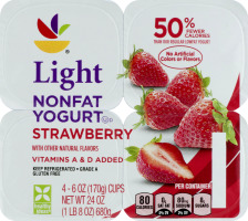 Ahold Nonfat Yogurt Light Strawberry - 4 CT