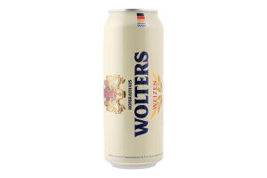 Пиво 0.5л 5.3% светлое пшеничное нефильтрованное пастеризованное Weizen Wolters ж/б