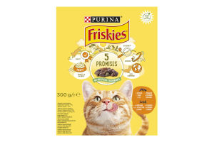Корм сухой полнорационный для взрослых котов c курицей и овощами Friskies к/у 300г