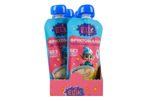 Каша фруктова для дітей від 6міс гомогенізована стерилізована Яблуко-банан-мультизлак Elfik Magic д/п 110г