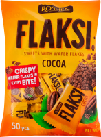 Конфеты с вафельными хлопьями Какао Flaksi Roshen м/у 500г
