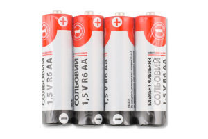 Елемент живлення сольовий AA 1.5V R6 ТМ "1" 4шт