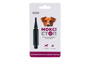 Краплі д/собак від 4 до 10кг Моксістоп профілактика та лікування при нематодозах та цестодозах 1мл ПроВЕТ