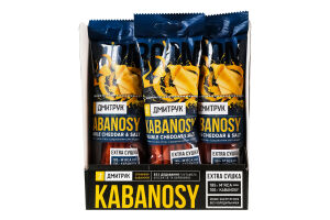 Снеки з м'яса птиці з додаванням сиру Чеддер Double Cheddar&Salt Kabanosy Дмитрук в/к м/у 80г