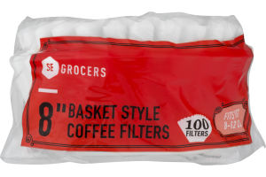 SE Grocers 8" Basket Style Coffee Filters - 100 CT