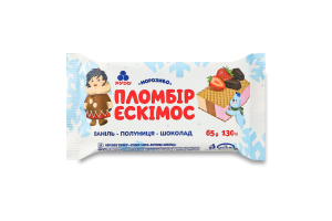 Мороженое пломбир Ваниль-клубника-шоколад Эскимос Рудь м/у 65г