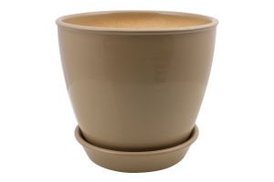 Горщик капучіно глянець кераміка 16*15*1,8см Духм'яна піч