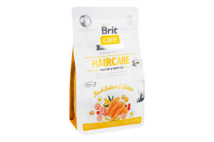 Корм сухий для дорослих котів Fresh Salmon&Chicken Haircare Care Brit м/у 400г