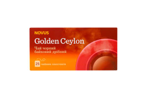 Чай чорний байховий дрібний Golden Ceylon Novus к/у 25х1.5г