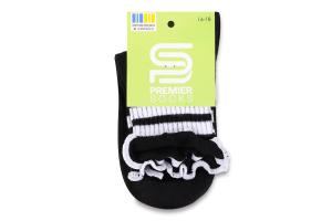 Шкарпетки Premier socks висок рюш смуж чорн р16-18