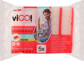 Губки для миття посуду 10.5х7.5х3см №7736202 Premium viGO! 5шт