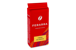 Кава натуральна смажена мелена з ароматом ірландського крему Crema irlandese Ferarra в/с в/у 250г