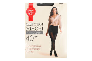 Колготи жіночі чорні 40ден р.4 ТМ "1"