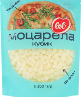Сыр 40% мягкий подплавленный кубик Моцарелла Lel' д/п 150г