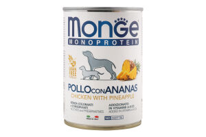 Корм консервований для собак з куркою та ананасом Monoprotein Monge з/б 400г
