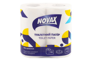 Бумага туалетная 2-х слойная Novax 4шт